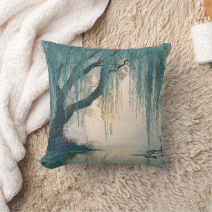 Coussin Reflet de saule serein Art de la nature (3)