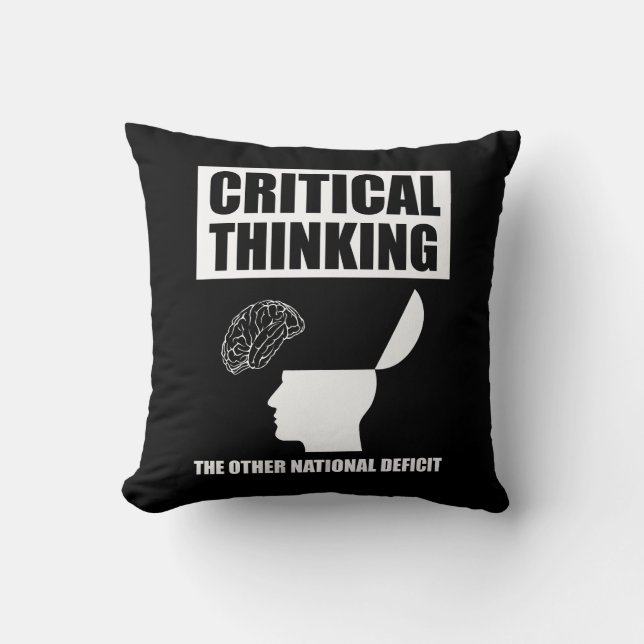 Coussin Réflexion critique sur l'autre déficit national (Recto)