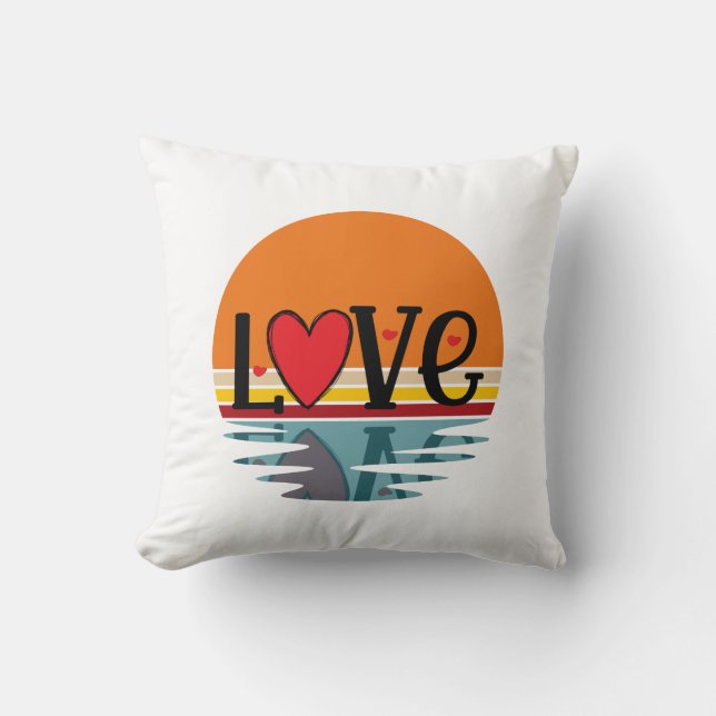 Coussin Réflexion d'amour rétro (Recto)