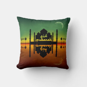 Coussin Réflexion de nuit d'Eid Mubarak