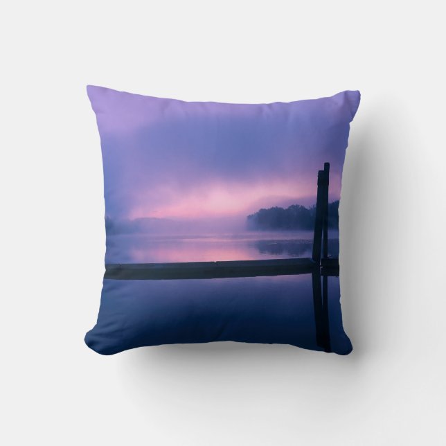 Coussin Réflexion du paysage de l'eau du lever du soleil v (Recto)