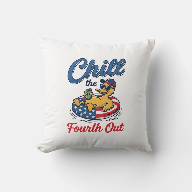 Coussin Refroidir le quatrième design de T-shirt de canard (Recto)