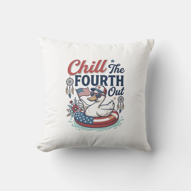 Coussin Refroidir le quatrième T-shirt vectoriel de canard (Recto)