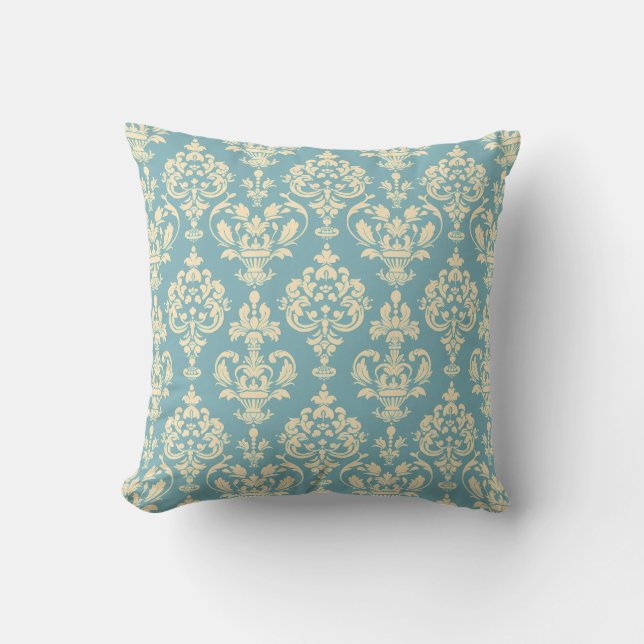 Coussin Regal Blue Damask Princesscore (Recto)