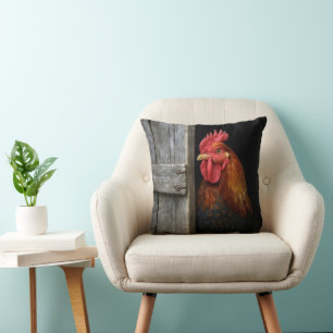 Coussin Regal Rooster Jeter Un Coup D'Oeil Autour De La Po