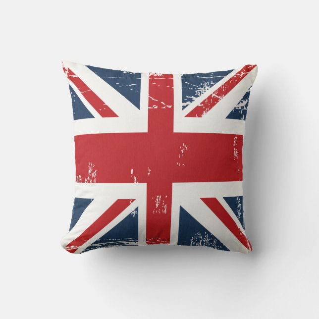 Coussin Regard affligé d'Union Jack de drapeau BRITANNIQUE (Recto)