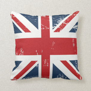 Coussin Regard affligé d'Union Jack de drapeau BRITANNIQUE