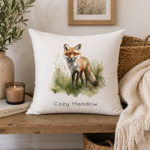Coussin Regard Ambré: Renard de Prairie, personnalisé