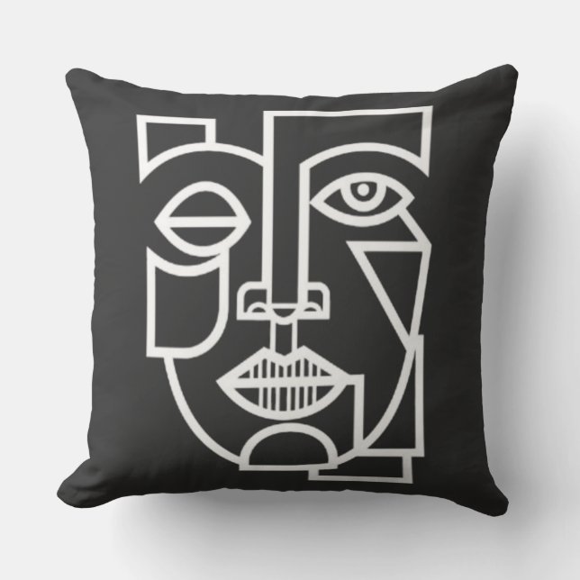 Coussin Regard Divisé Monochrome Ligne Art de Perception F (Recto)
