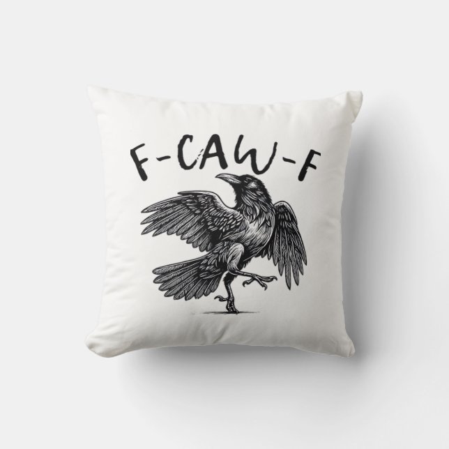 Coussin Regard drôle gothique F Corbeau F Style décontract (Recto)