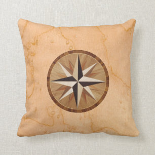 Coussin Regard du bois de marqueterie de lumière nautique