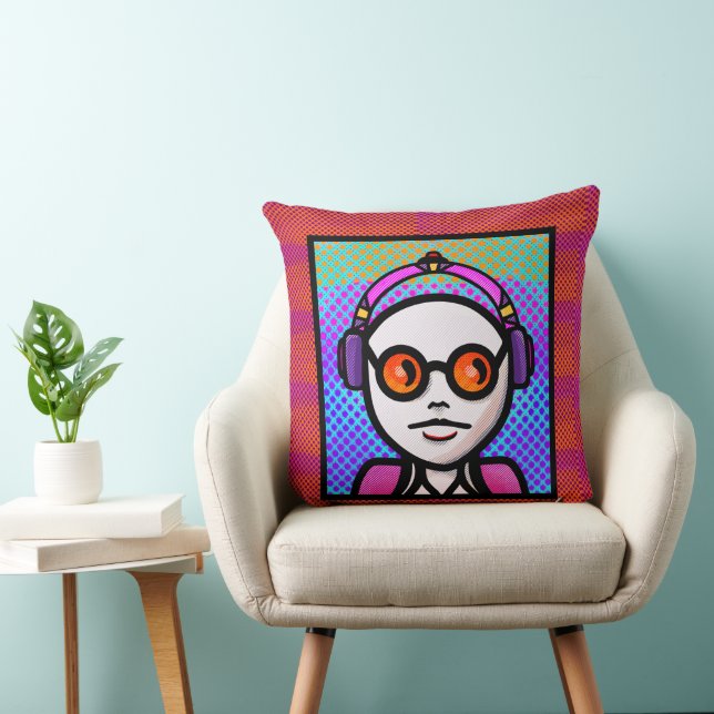 Coussin Regarde Voir et Stores de Fenêtre (Chaise)