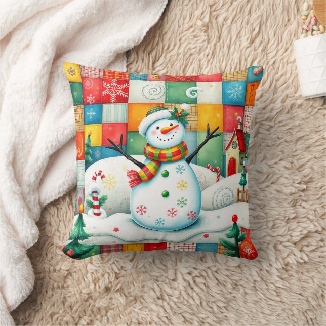 Coussin Regarder couché Frosty le Snowman avec Patchwork (Couverture)