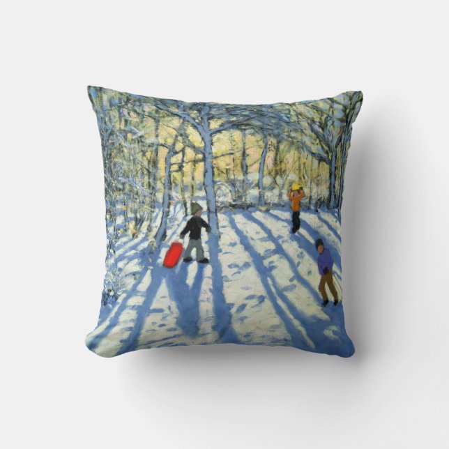 Coussin Région boisée en hiver près d'Ashbourne Derbyshire (Recto)
