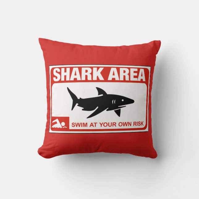 Coussin Région de requin, signe, New York, USA (Recto)