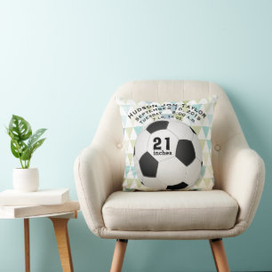 Coussin Registre de naissance de garçons de balle de footb