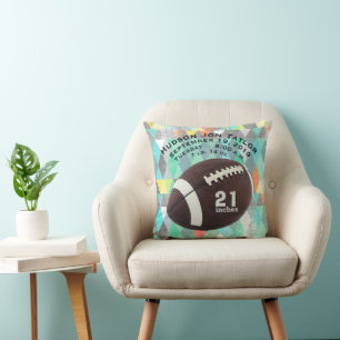 Coussin Registre de naissance de garçons de football de tr