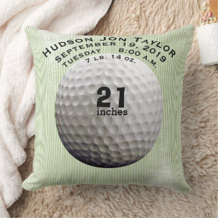Coussin Registre de naissance Garçons Balle de golf à rayu