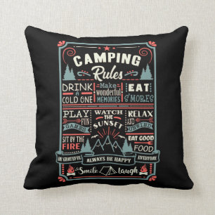 Coussin Règles de camping des tentes extérieures du campin
