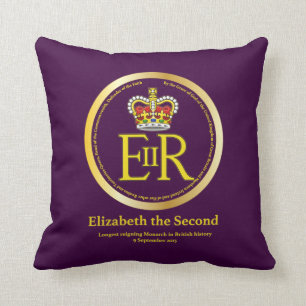 Coussin Règne de la Reine Elizabeth II