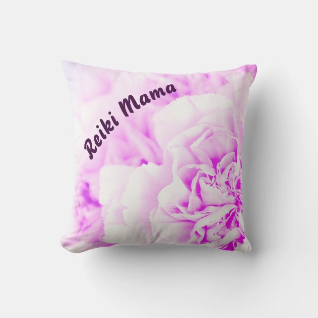 Coussin Reiki Mama fleuri violet (Recto)