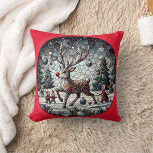 Coussin Reindeer danse en hiver au pays des merveilles