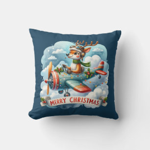 Coussin Reindeer Vol Avion Lance Pillow