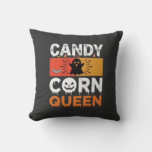 Coussin Reine Candy Corn Halloween SVG Design (Recto)
