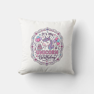 Coussin Reine d'anniversaire de Licorne de Licorne Land Te