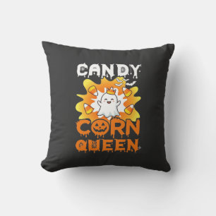 Coussin Reine de Bonbons Corn Halloween Fantômes Chauves-S