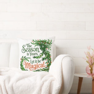 Coussin Reine de la forêt magique Esprit de l'hiver Noël
