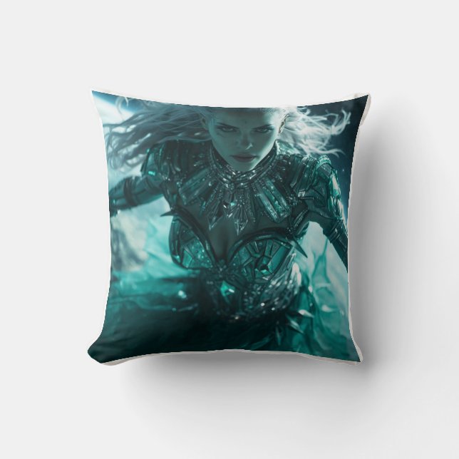 Coussin Reine de la nébuleuse émeraude – Armure de cristal (Recto)