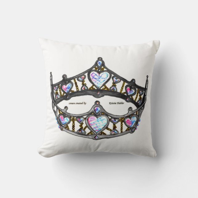 Coussin Reine des Coeurs Argent Couronne Tiara blanc (Recto)