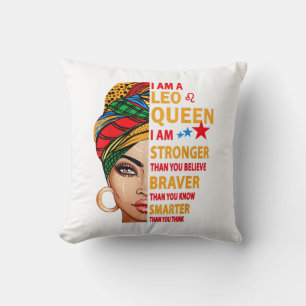 Coussin Reine Lion Je suis plus forte cadeau drôle d'anniv