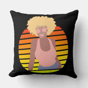 COUSSIN REINE RÉTRO AFRO - REINE AFRO AMÉRICAINE