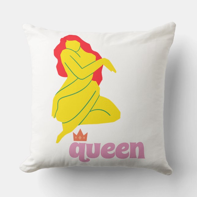 Coussin Reine silhouette de femme abstraite (Recto)
