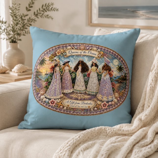 Coussin Reines de l'Âme de l'Océan Art Inspiré de l'Océan (Créateur téléchargé)
