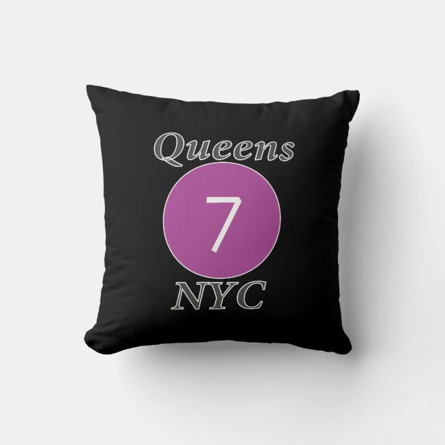 Coussin Reines NYC 7 Train (Recto)