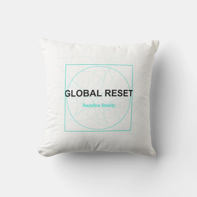 Coussin Réinitialisation mondiale – Une nouvelle ère comme (Recto)