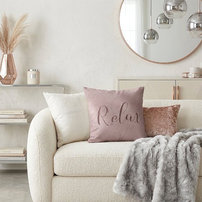 Coussin Relax Script Rose (Créateur téléchargé)