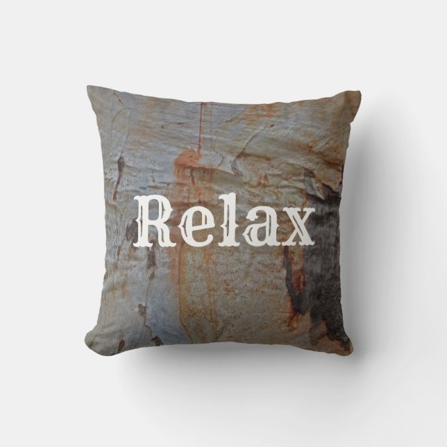 Coussin Relax Woodgrain Tree Barre Photo Brown Rustique (Recto)