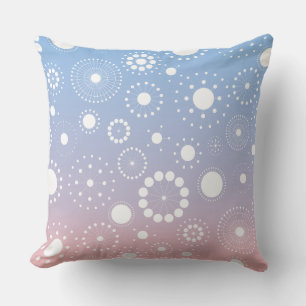 Coussin Relaxant Rose Et Bleu Avec Cercles Et Étoiles Blan