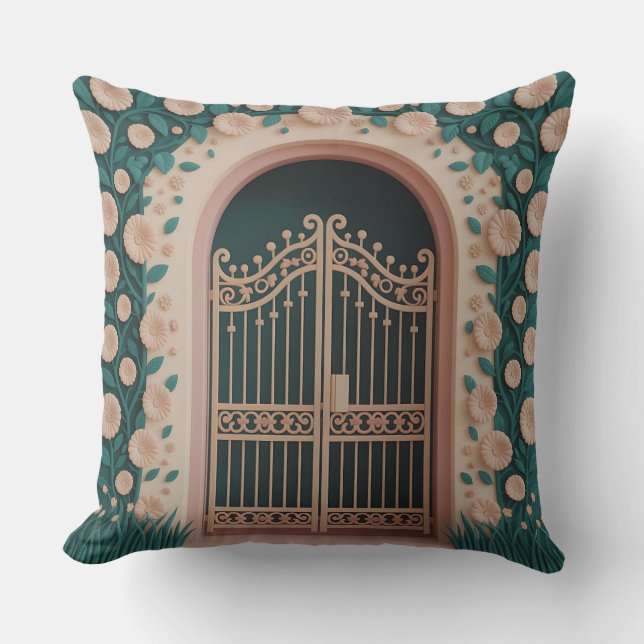 Coussin Relief de porte de Taman motif batik 3D (Recto)