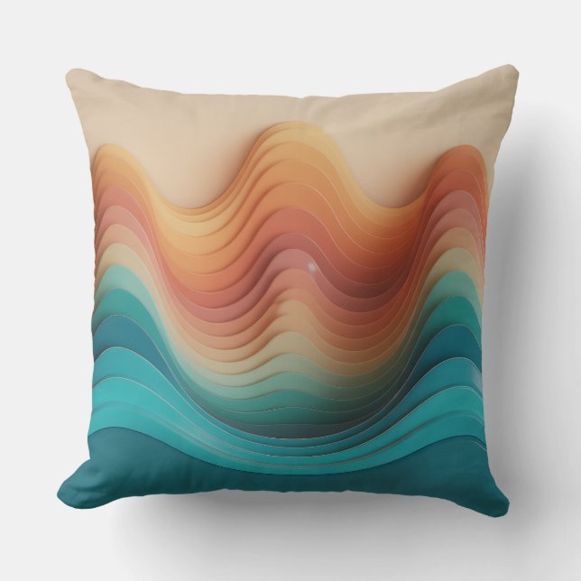 Coussin Relief de vague Giri Motif Batik 3D (Recto)