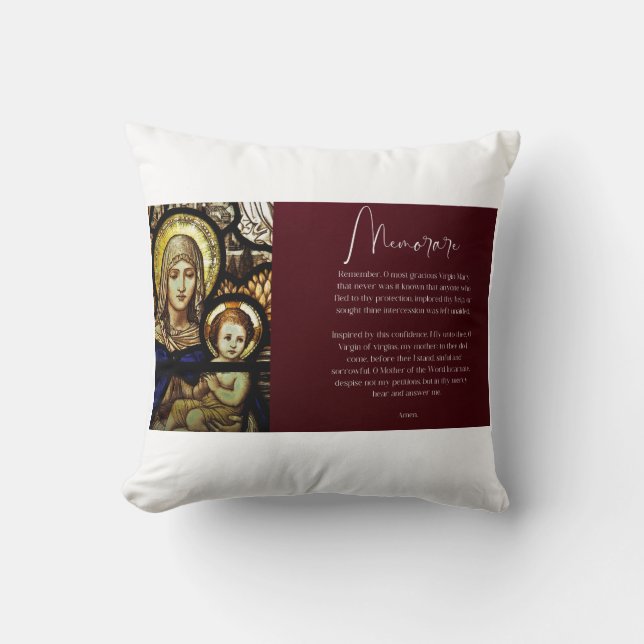 Coussin Religieux catholique Bienheureuse Vierge Marie Cou (Recto)