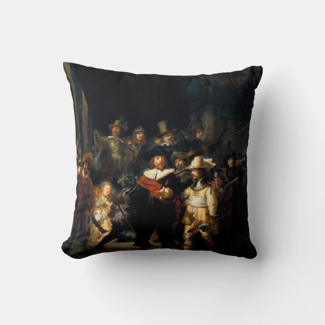 Coussin Rembrandt le carreau de montre de nuit (Recto)