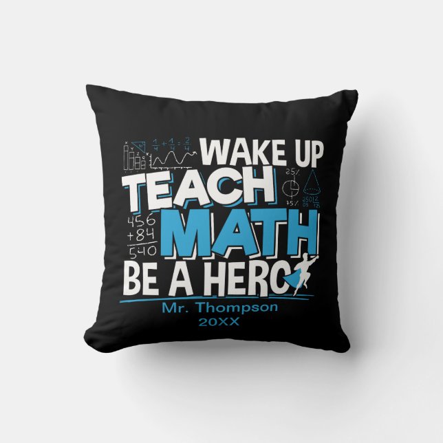 Coussin Remerciement pour un professeur de mathématiques - (Recto)
