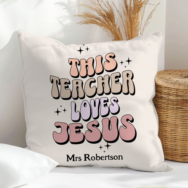 Coussin Remerciement rétro pour un enseignant  (Créateur téléchargé)