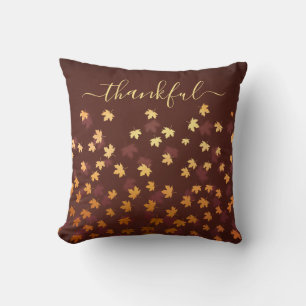 Coussin Remerciements Automne Feuilles Thanksgiving