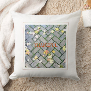 Coussin Remerciements Feuilles Automne Sidewalk Nature Pho